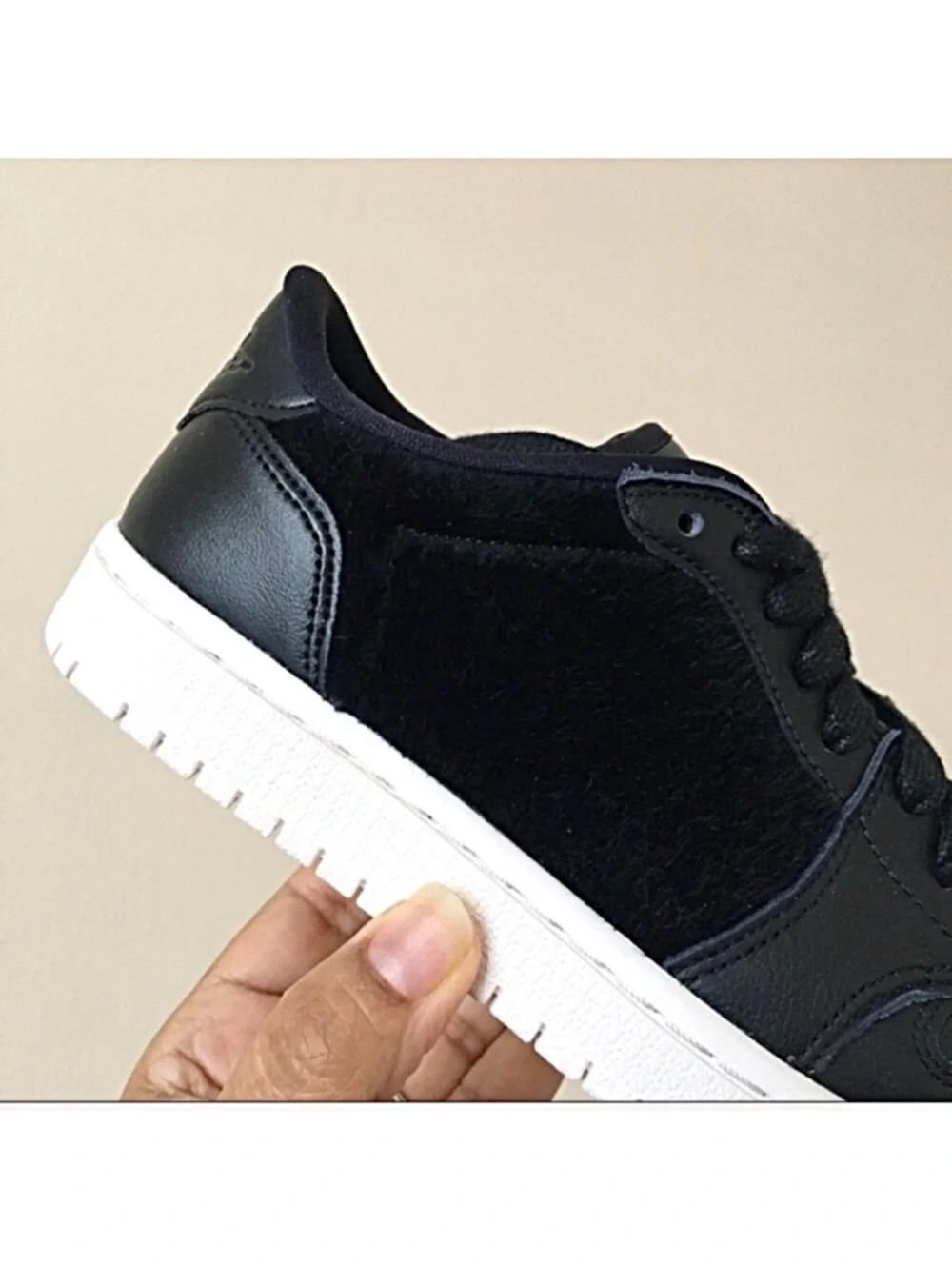 Nike Air Jordan 1 Retro Low NS Black Pony Hair Women’s Sneakers Size 7